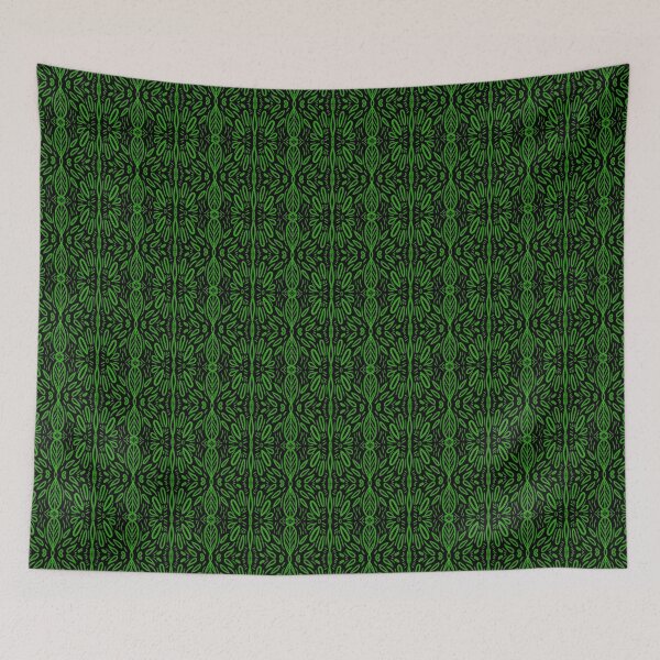 Item preview, Abstract Forest Motif - Green On Black designed and sold by Blenderbeetle.