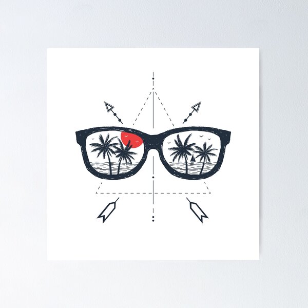 Item preview, Sunglasses. Beach. Palms. Geometric Style designed and sold by Sloth Astronaut.