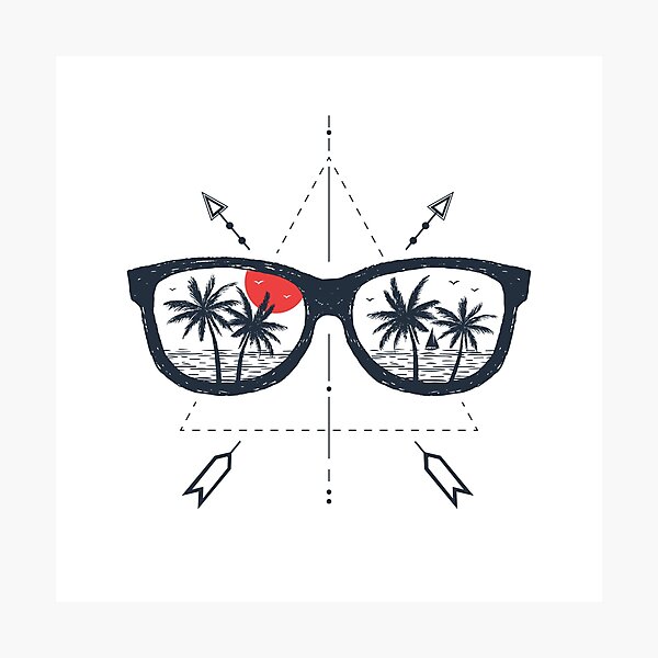 Item preview, Sunglasses. Beach. Palms. Geometric Style designed and sold by Sloth Astronaut.