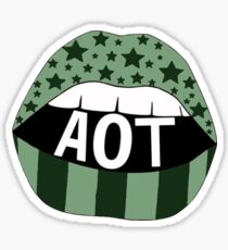 Green/Dk Green AOT Lips Sticker