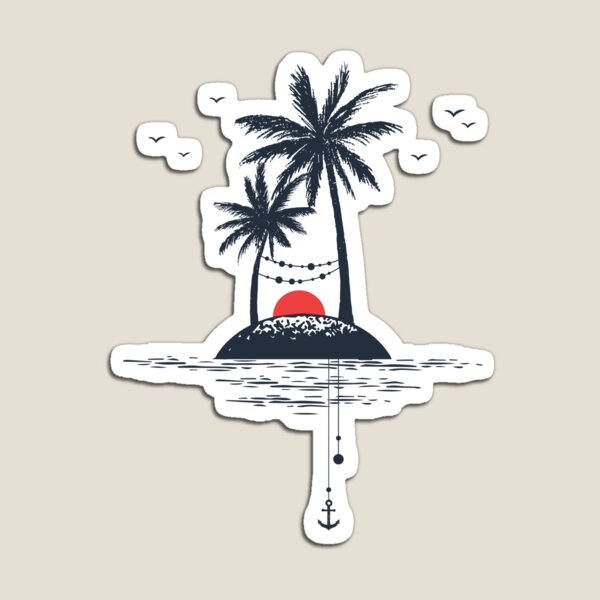 Item preview, Beach. Palms. Sunset and Anchor. Geometric Style designed and sold by Sloth Astronaut.