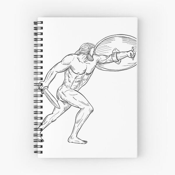 Item preview, Heracles With Shield and Sword Drawing Black and White designed and sold by patrimonio.