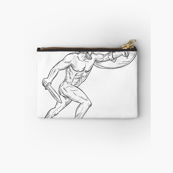 Item preview, Heracles With Shield and Sword Drawing Black and White designed and sold by patrimonio.
