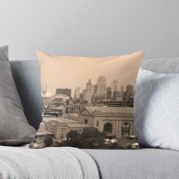 Item preview, Union Station, Downtown Sky Scrapers, Kansas City Tilt Shift, Sepia designed and sold by PhotosByTrish.