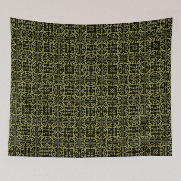 Item preview, Intricate Shapes Motif - Yellow On Black designed and sold by Blenderbeetle.