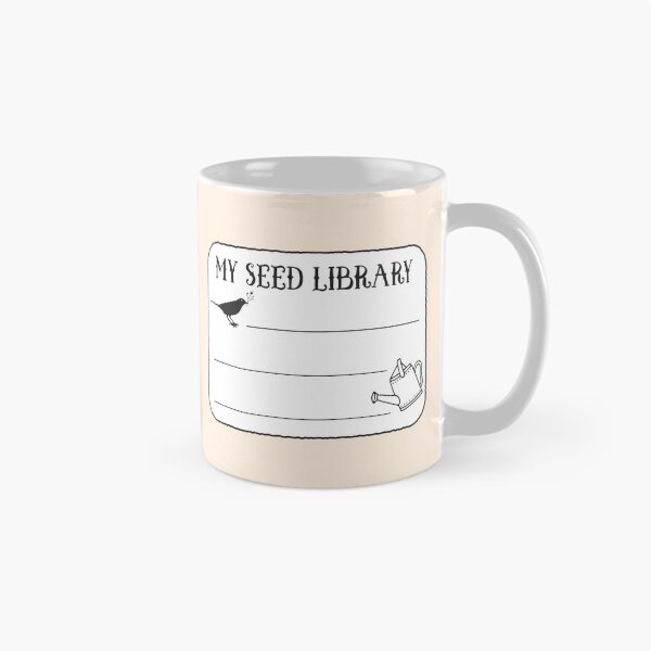Item preview, My seed library label book plate with black bird and watering can designed and sold by jazzydevil.