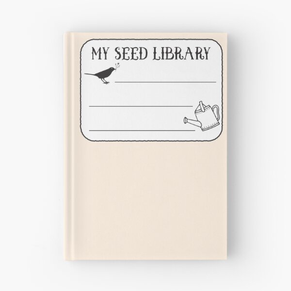 Item preview, My seed library label book plate with black bird and watering can designed and sold by jazzydevil.
