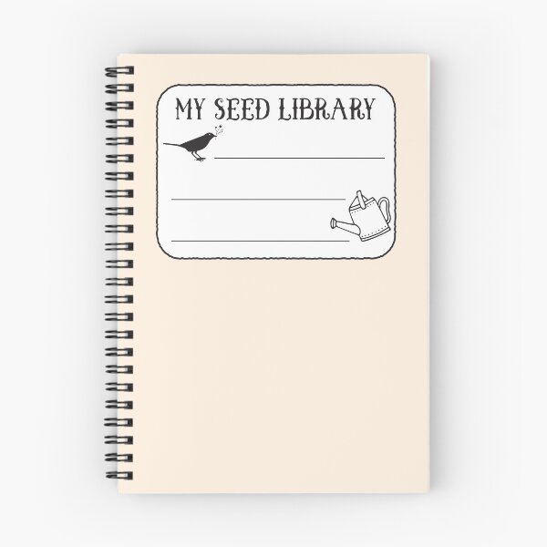 Item preview, My seed library label book plate with black bird and watering can designed and sold by jazzydevil.