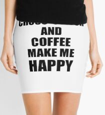 Cross-Stitch And Coffee Make Me Happy Funny Gift Idea For Hobby Lover Mini Skirt