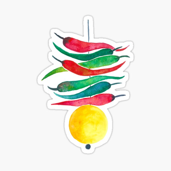 Indian lemon chillies charm Sticker