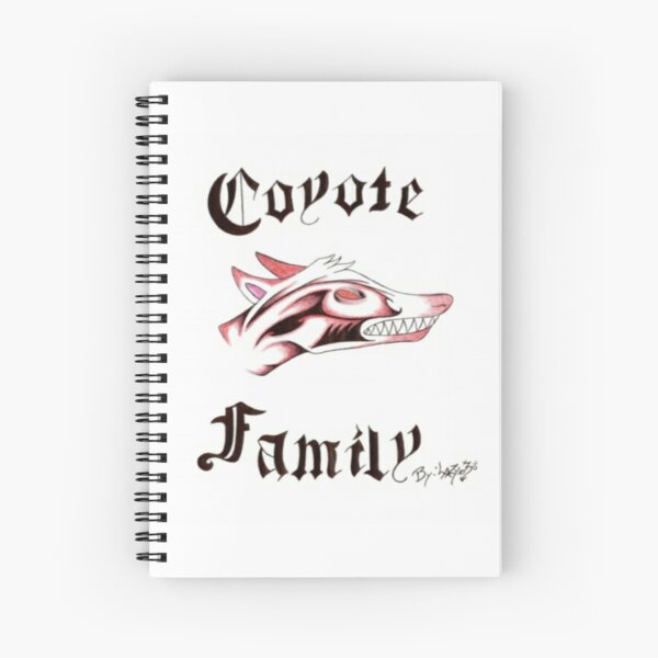 Coyote Family Red Spiral Notebook
