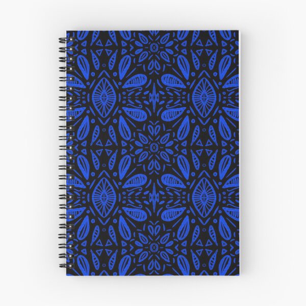 Item preview, Diamond Flower Motif - Blue On Black designed and sold by Blenderbeetle.