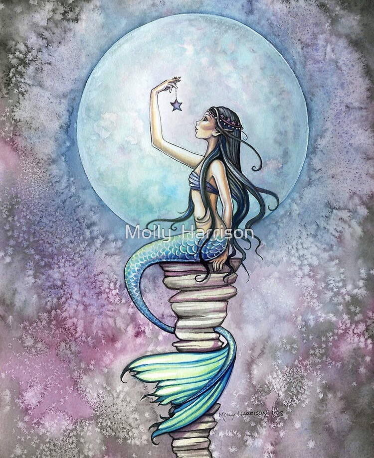 Magic Mermaid Watercolor Fantasy Art Illustration Ipad Case Skin By Robmolily Redbubble