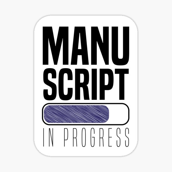 Writing a manuscript in progress with a loading bar Sticker