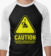 Suu Hazard Sign, schelmische Version (englischer Text, für dunkle Hintergründe) Baseballshirt mit 3/4-Arm