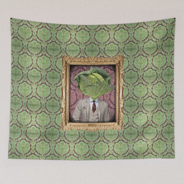 Item preview, Savoy Cabbage Man in Vintage Frame designed and sold by FaceTheStrange.