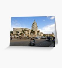Capitolio street scene, Havana, Cuba Greeting Card