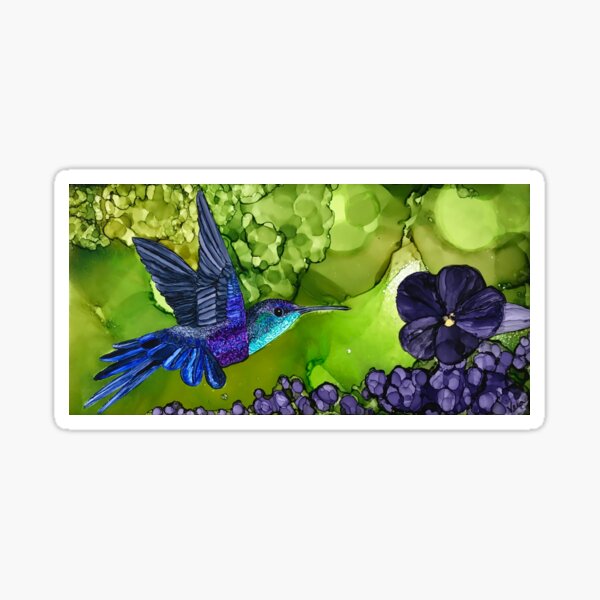 Delilah the Violet Crowned Woodnymph Hummingbird Sticker