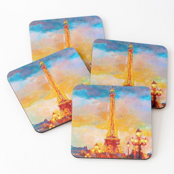 Item preview, EIFFEL TOWER : At Sunset Surreal Abstract Print designed and sold by posterbobs.