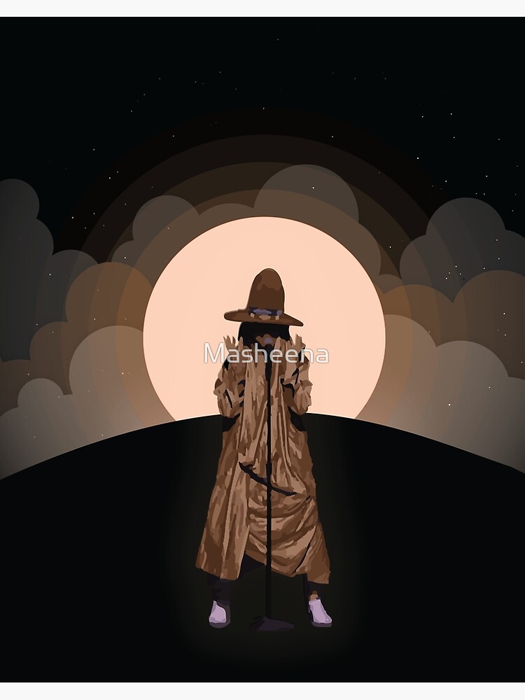 Orange Moon Art Board Print By Masheena Redbubble