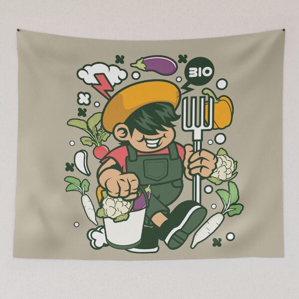 Item preview, Bio Organic farmer cartoon character - lets move towards environmentally, socially, economically sustainable ! designed and sold by Nickelparis.