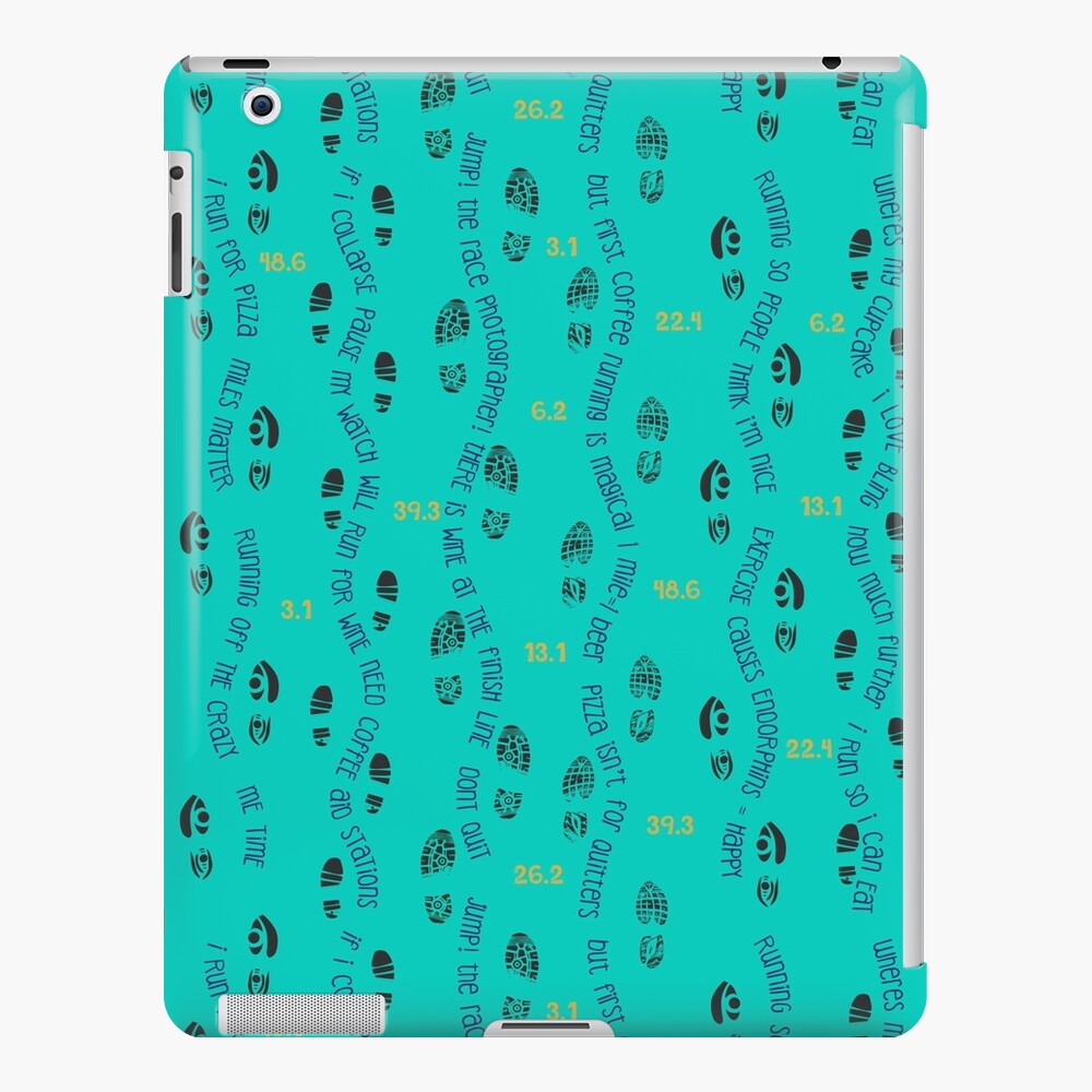 Positive Running Vibes - teal background iPad Case & Skin