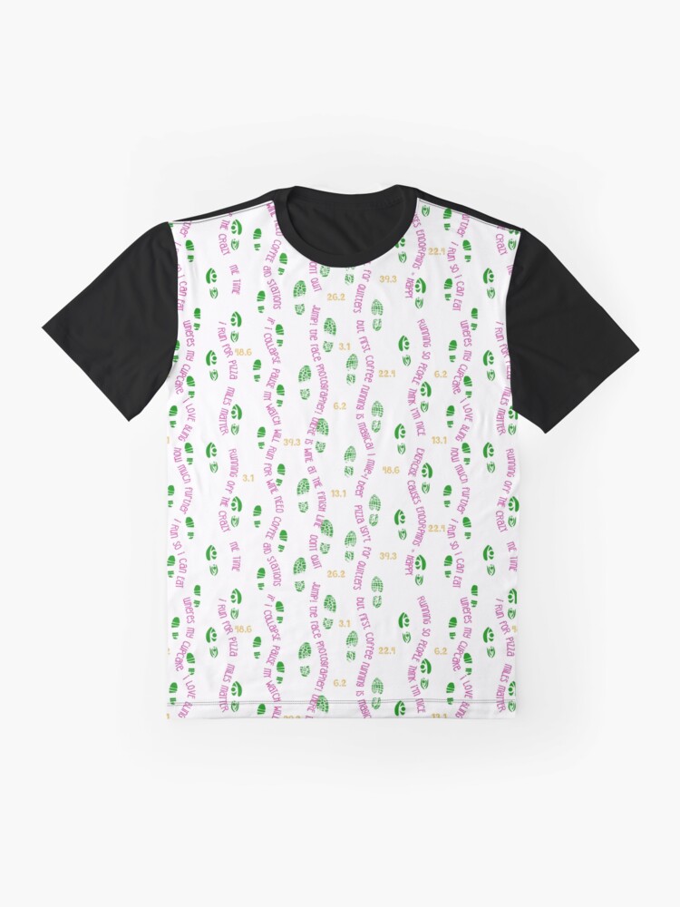 Alternate view of Positive Running Vibes - white background Graphic T-Shirt