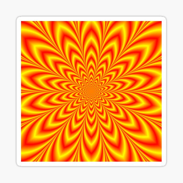 Red and Yellow Star Flower Sticker