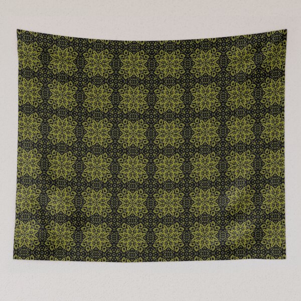 Item preview, Peruvian Lily Motif - Yellow On Black  designed and sold by Blenderbeetle.