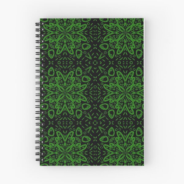 Item preview, Peruvian Lily Motif - Green On Black  designed and sold by Blenderbeetle.
