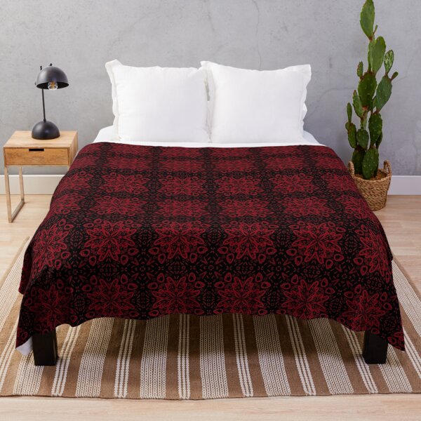 Item preview, Peruvian Lily Motif - Red On Black  designed and sold by Blenderbeetle.