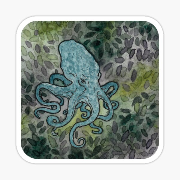 Octopus - watercolour painting Sticker