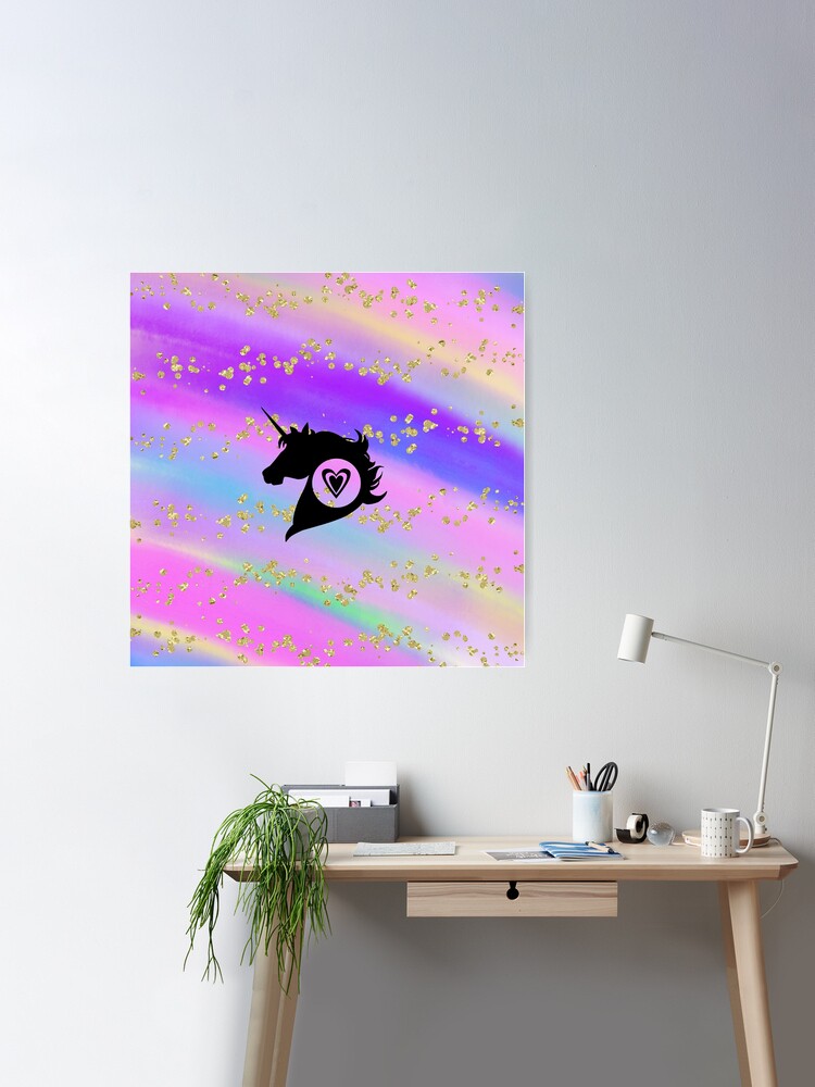 LUQING Aesthetic Rainbow Glitter Wallpaper Canvas Art Poster and