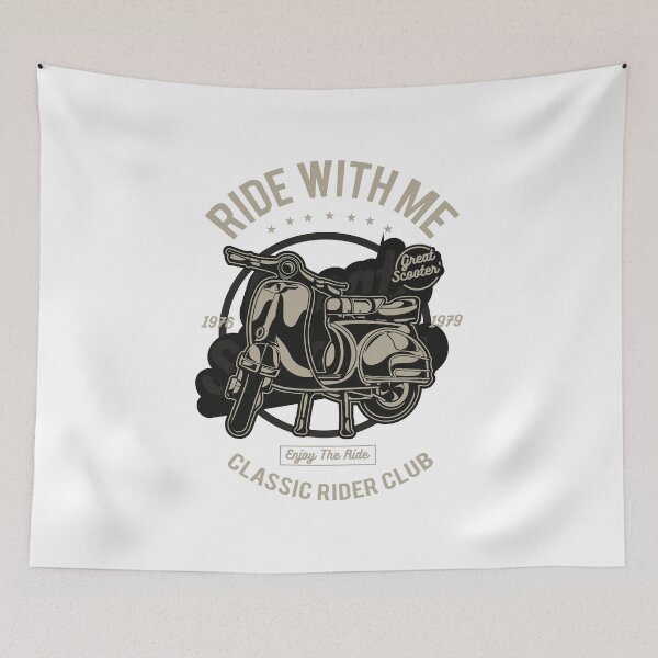 Item preview, Ride With Me - Classic Rider Club Scooter Motorcycle designed and sold by Ding-One.