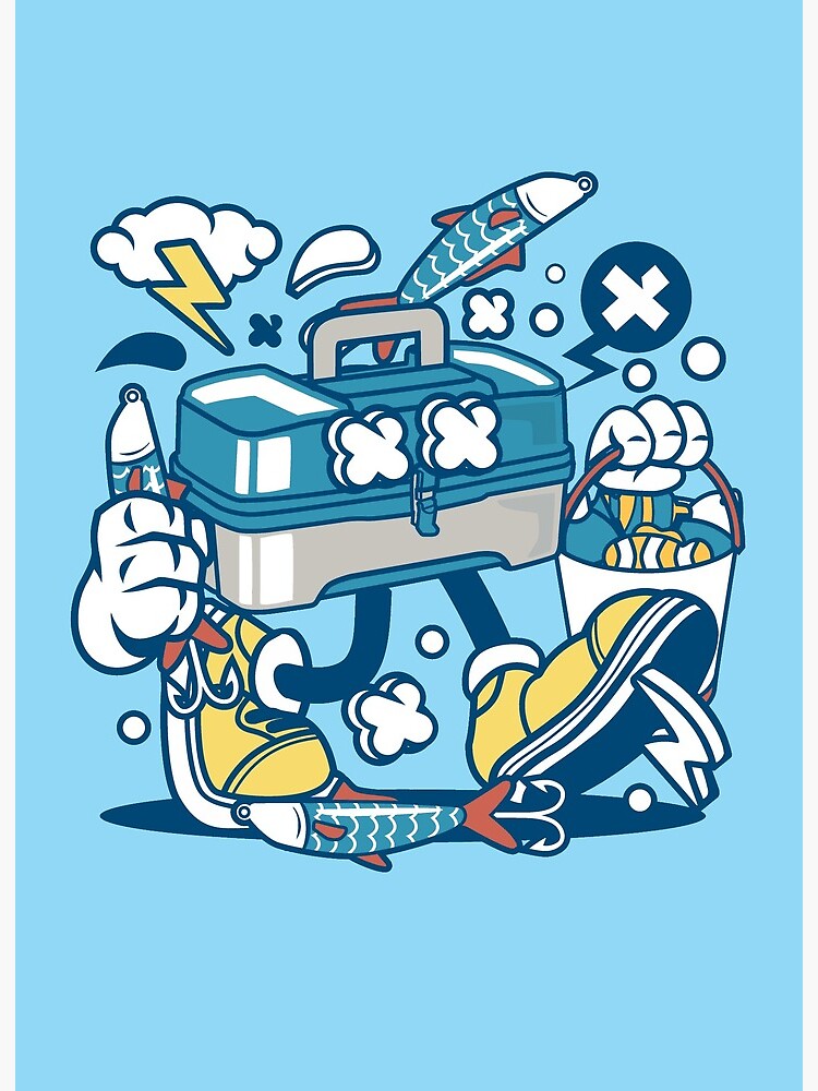 Fishing Box 80s cartoon character - Funny T shirt! A perfect gift