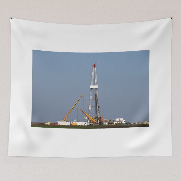 Item preview, land oil drilling rig and cranes on field designed and sold by goceris.