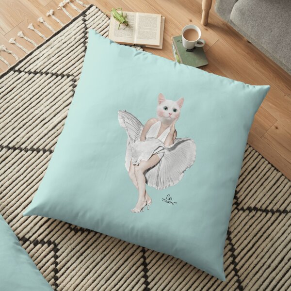 Meowilyn Monroe - une chatte en hommage à Marilyn Monroe Coussin de sol