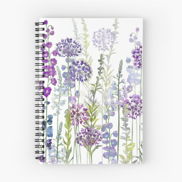 Item preview, Purple Flower Meadow - Alliums, Delphiniums & Veronica Gentianoides designed and sold by Fiona Calder Designs.