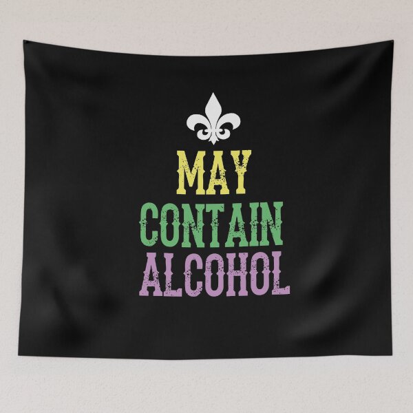 Item preview, May Contain Alcohol Funny Mardi Gras Fleur De Lis designed and sold by BUBLTEES.