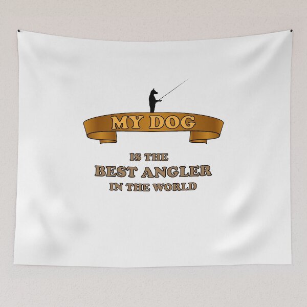 Item preview, Angel Dog Best Angler in the World Funny Gift designed and sold by dm4design.