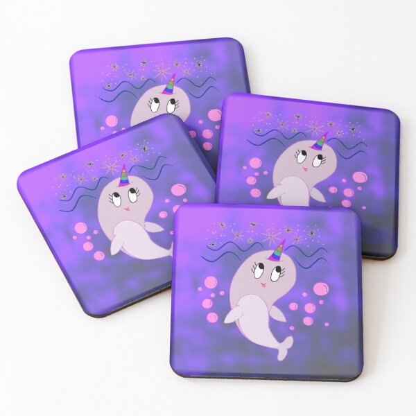 Item preview, Cute Narwhal with Bubbles Drawing designed and sold by RiffXS.