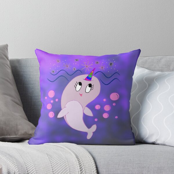 Item preview, Cute Narwhal with Bubbles Drawing designed and sold by RiffXS.