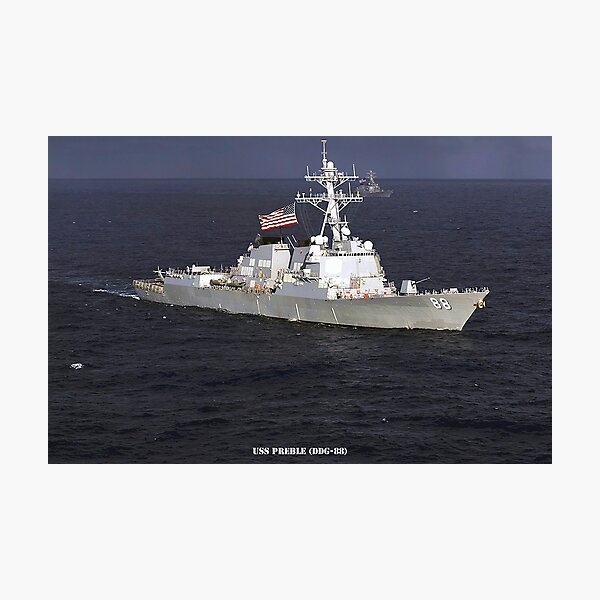 USN Navy Photo Print US Ship USS PREBLE DLG 15 Guided Missile Destroyer