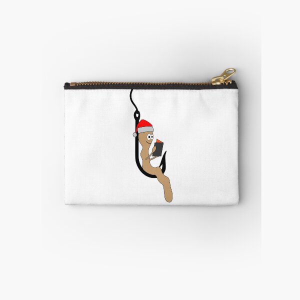 Item preview, Happy Christmas worm reads book on fishing hook designed and sold by dm4design.
