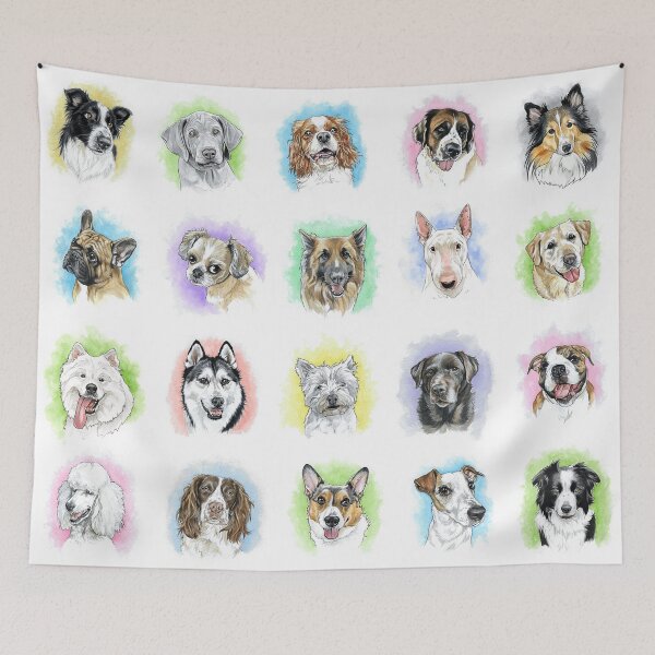 Item preview, Dog breed collage designed and sold by RozThompsonArt.