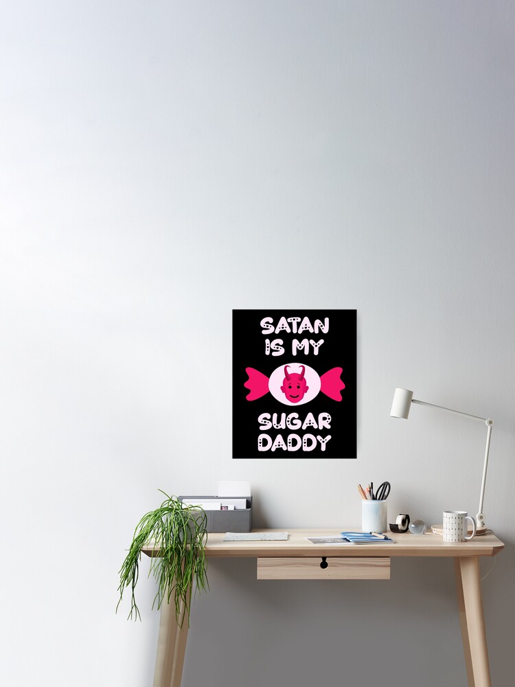 Satan Is My Sugar Daddy Throw Pillow - Satanic Cushion Goth Decor
