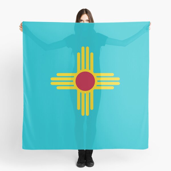 New Mexico Flag in Turquoise Scarf