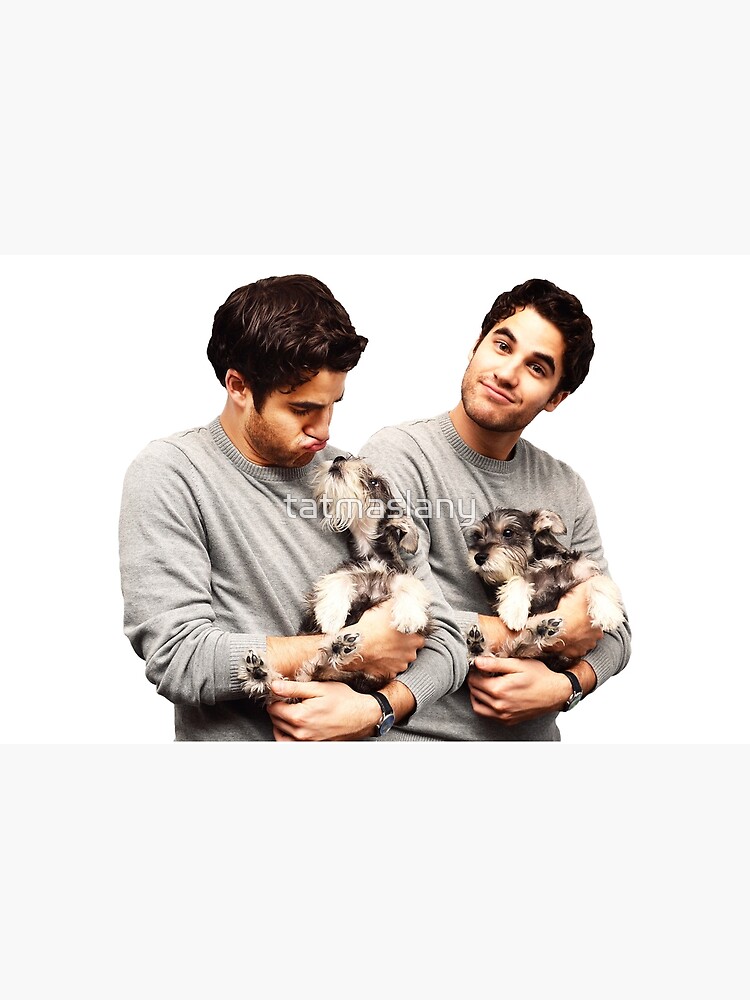 Thumbnail 4 of 4, Zipper Pouch, Darren Criss holding a puppy designed and sold by tatmaslany.