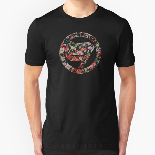 Antifa Floral Slim Fit T-Shirt