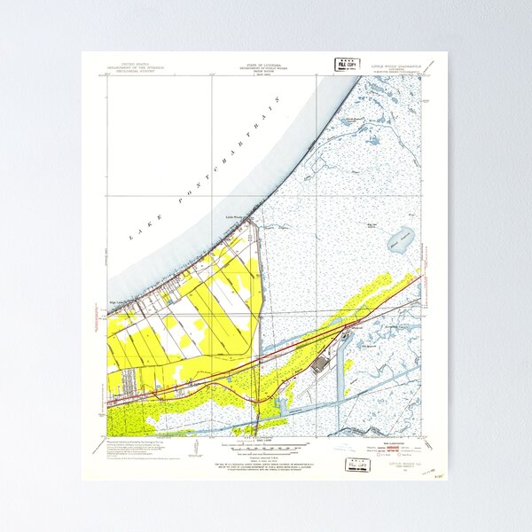 Item preview, USGS TOPO Map Louisiana LA Little Woods 332602 1951 24000 designed and sold by WetdryvacRB01.